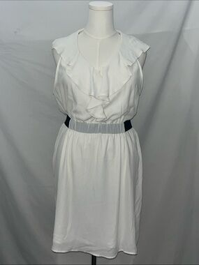 Alya Ivory Ruffle Front Mini Dress